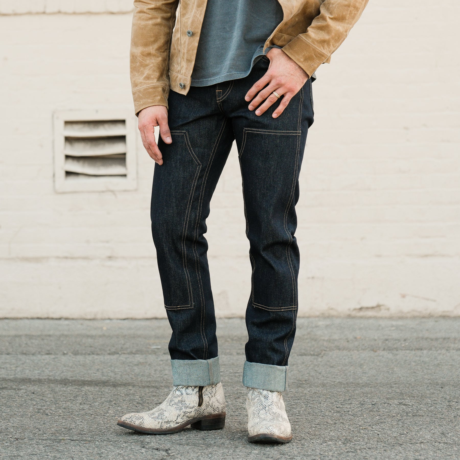 Rogue Territory 12oz Broken Twill Double Knee Stanton Indigo