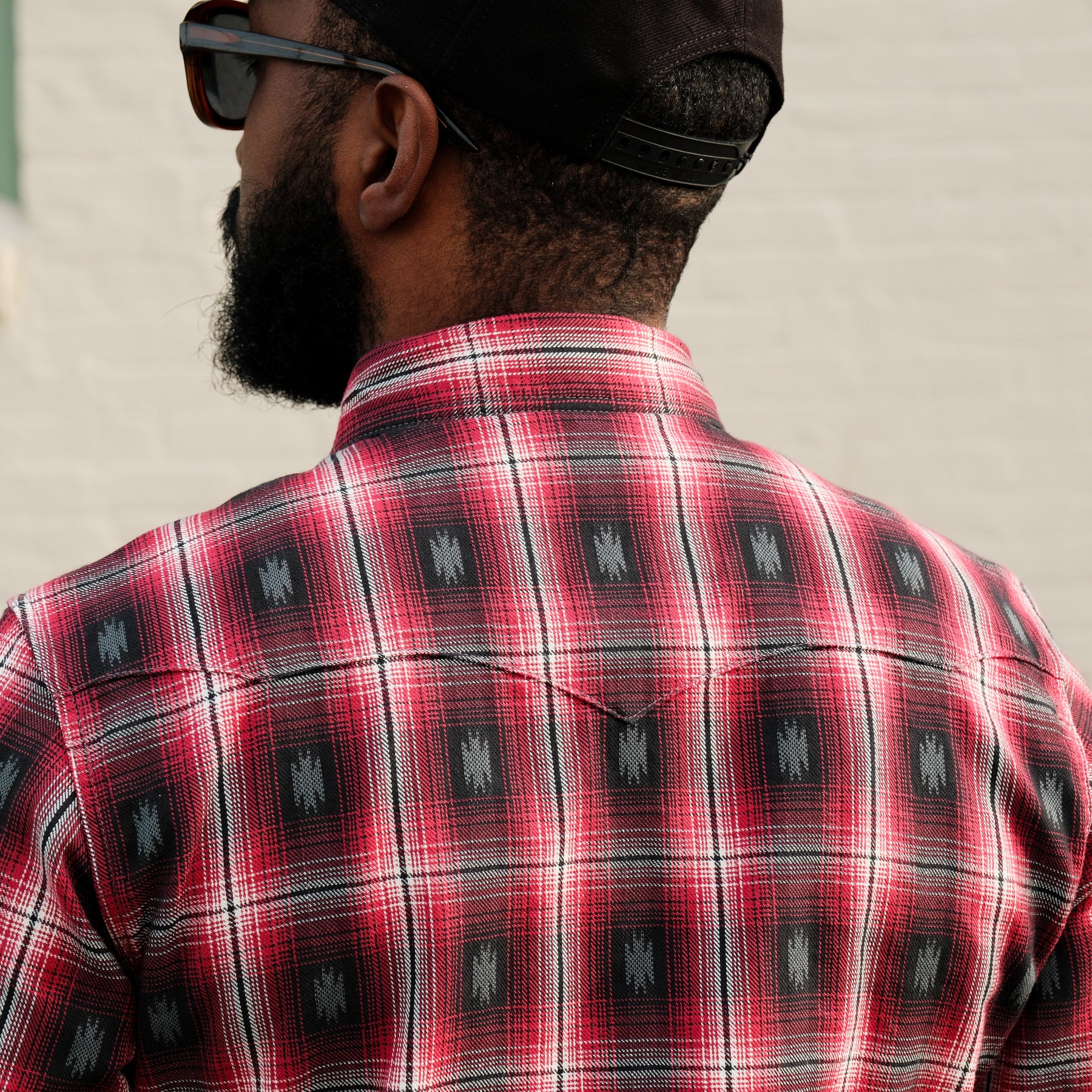 The Flat Head FN-SNW-004L Native Check Western Shirt Red