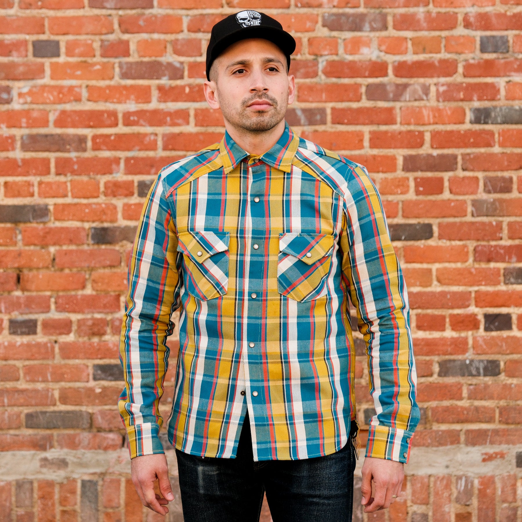 Rogue Territory Western Shirt Yellow Selvedge Plaid
