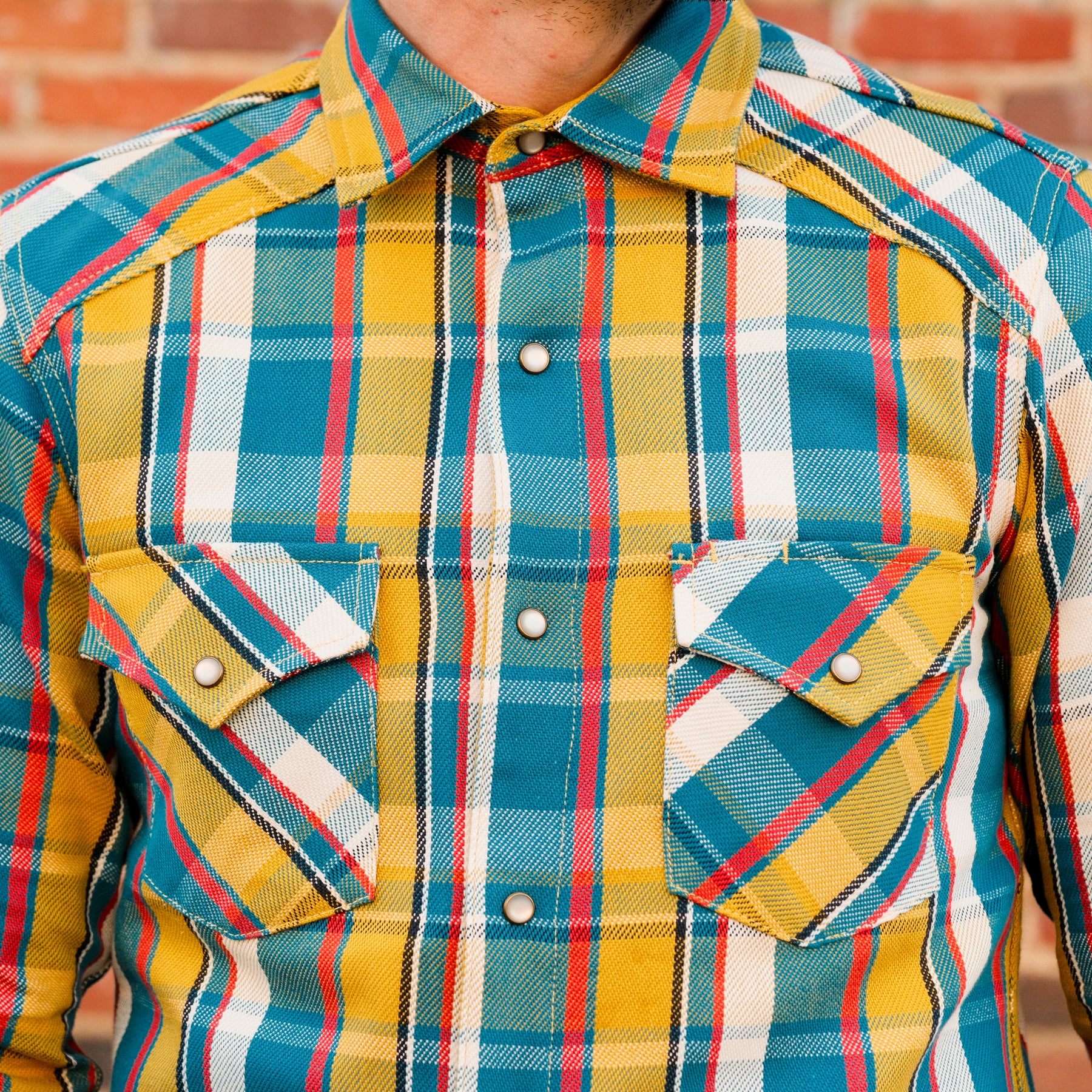 Rogue Territory Western Shirt Yellow Selvedge Plaid