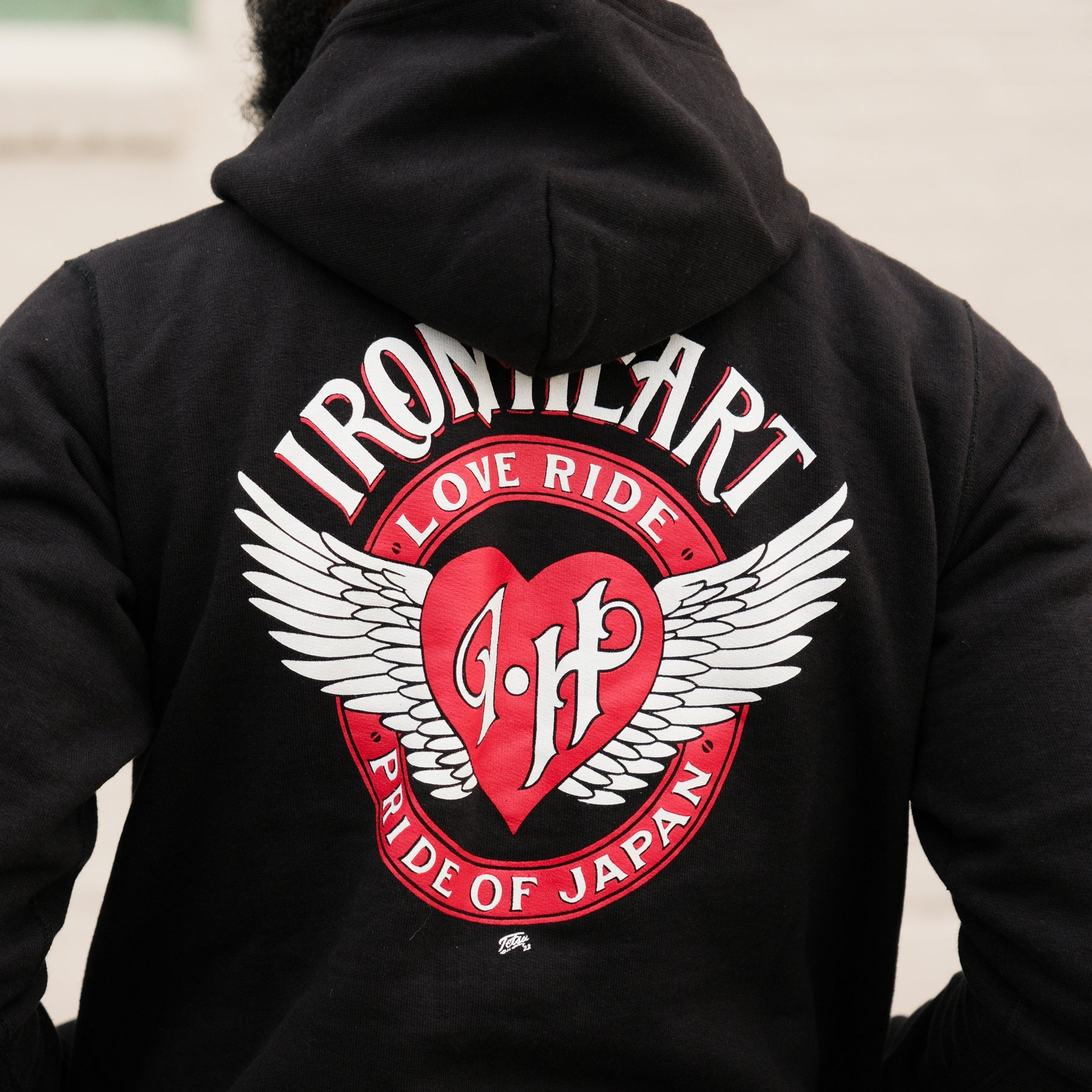 Iron Heart IHSW-66-BLK 14oz Ultra Heavyweight Loopwheel Cotton Zippered Hoodie Black