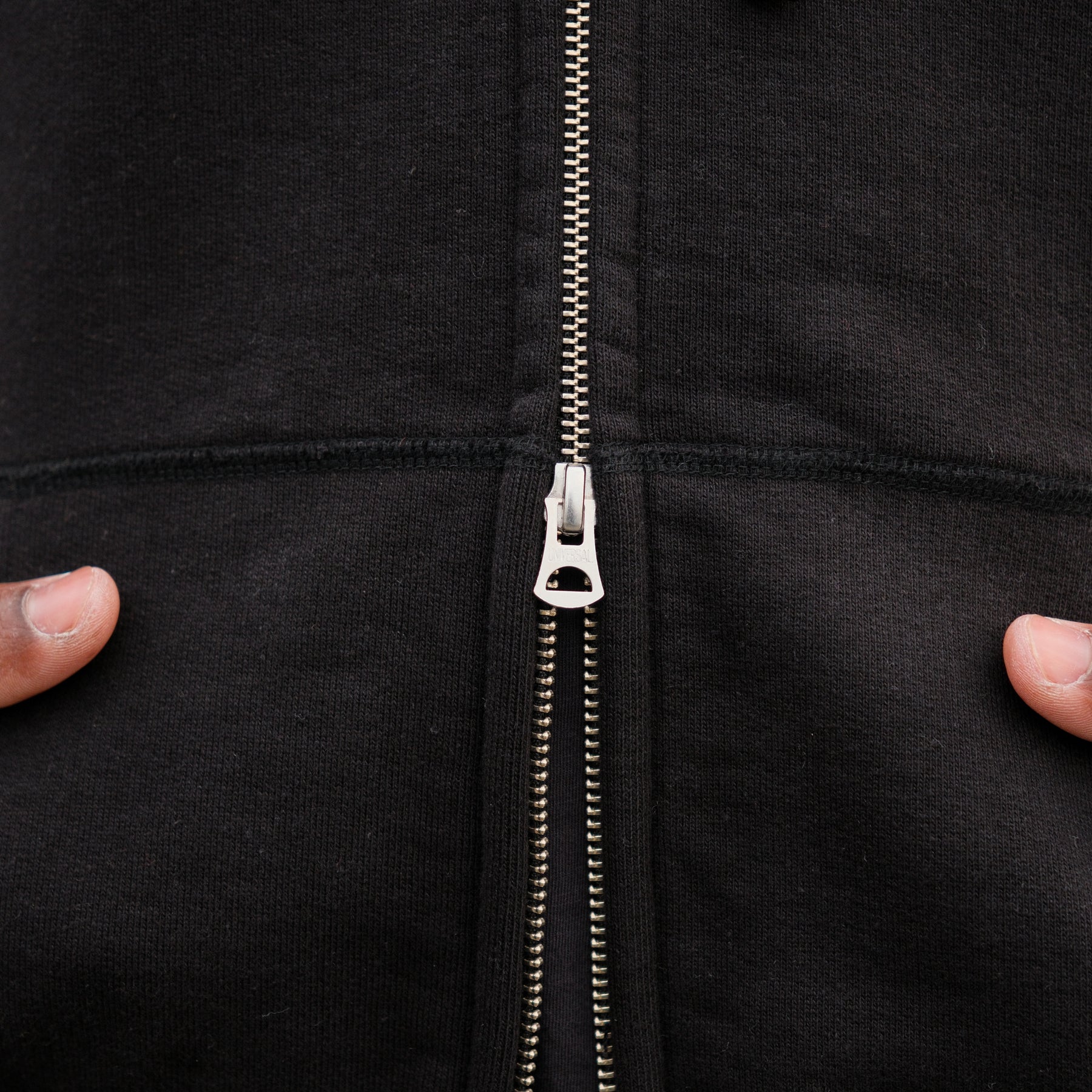 Iron Heart IHSW-66-BLK 14oz Ultra Heavyweight Loopwheel Cotton Zippered Hoodie Black