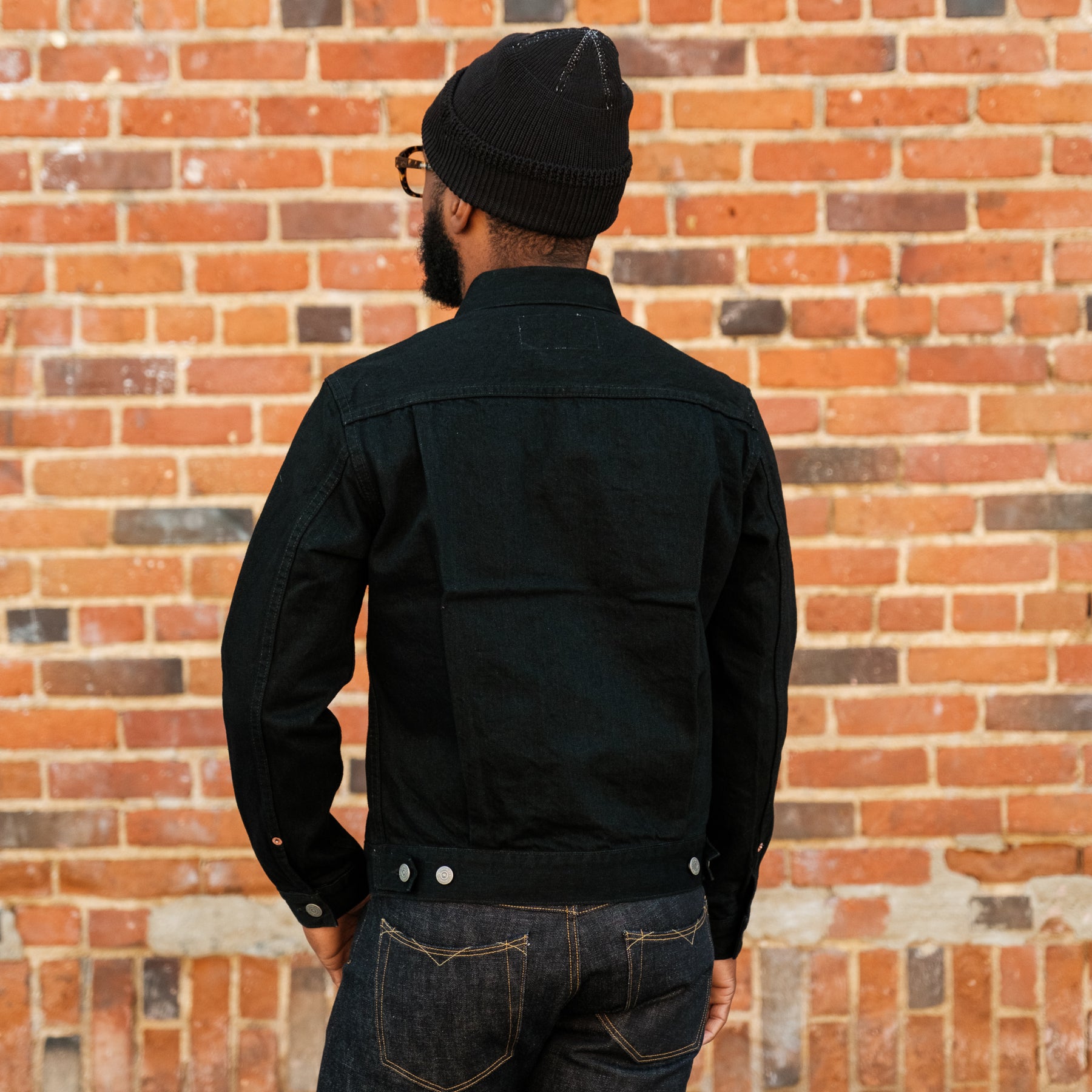 The Flat Head 1950s Denim Jacket Black