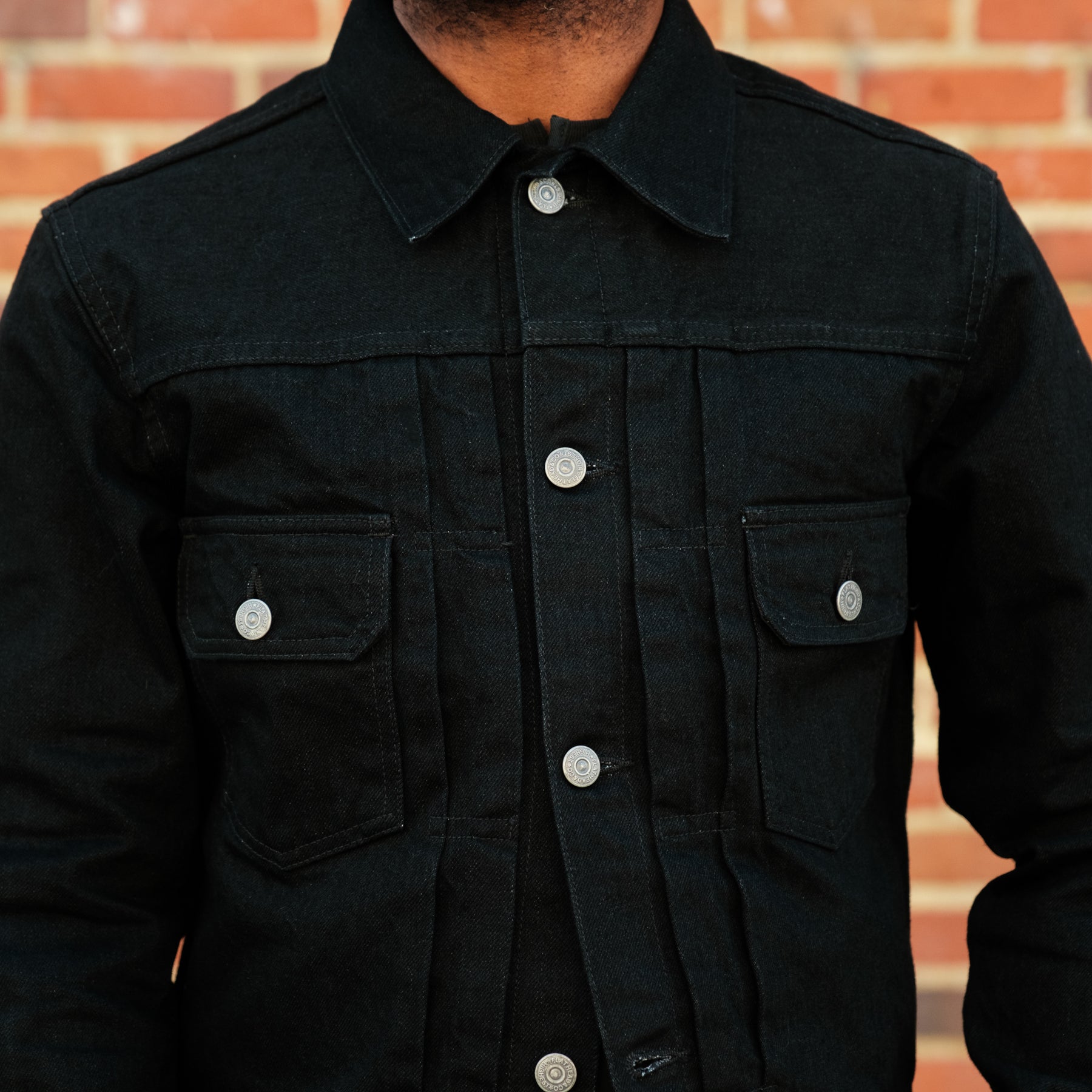 The Flat Head 1950s Denim Jacket Black