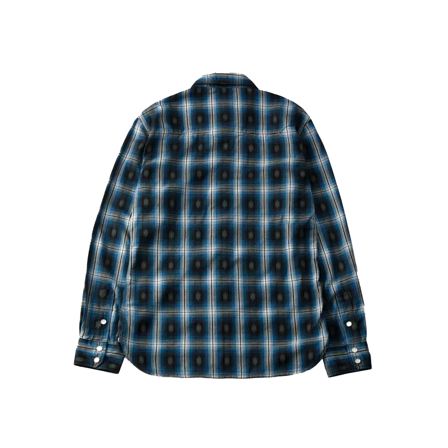 The Flat Head FN-SNW-004L Native Check Western Shirt Blue