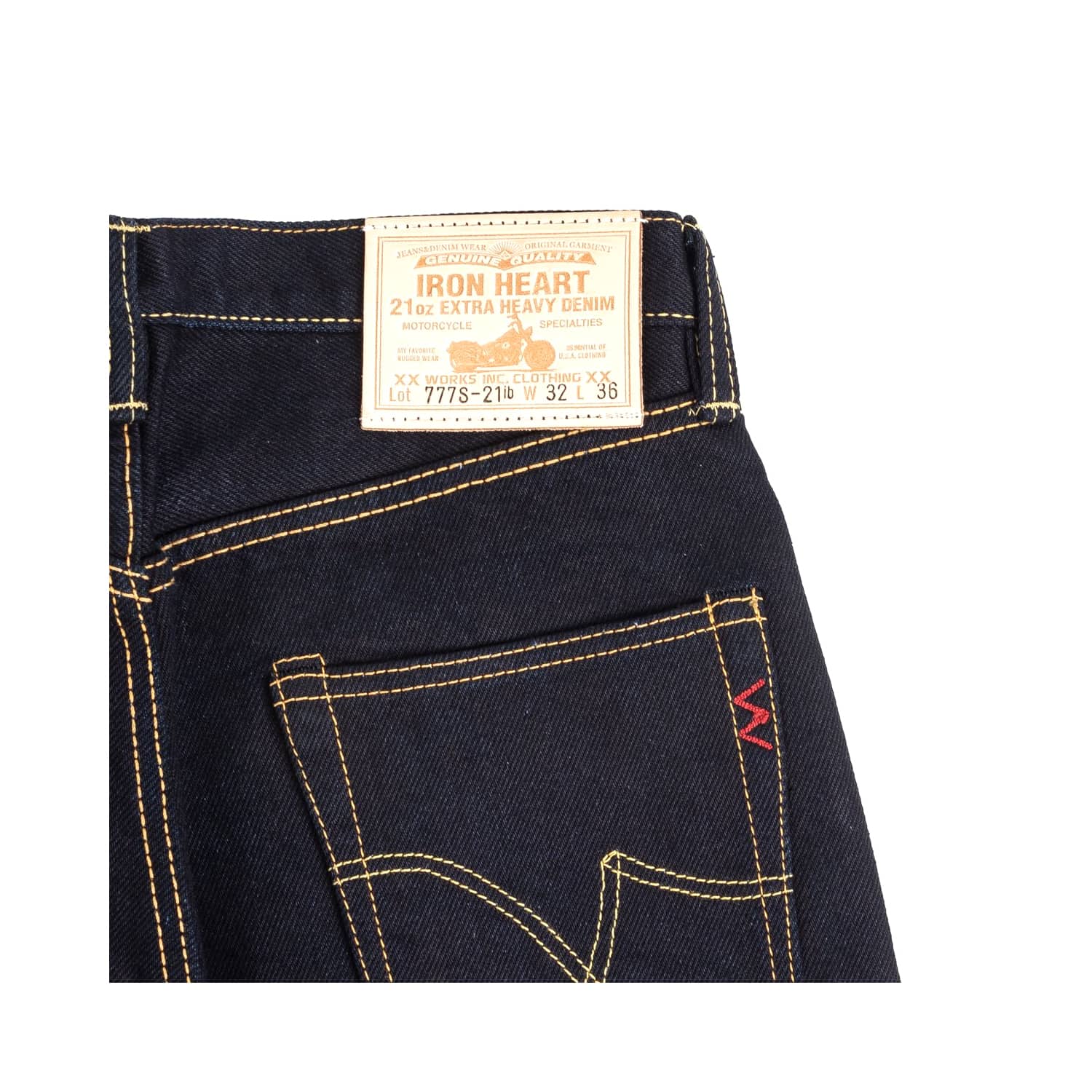 Iron Heart IH-777S-21ib 21oz Selvedge Denim Slim Tapered Jean Indigo/ Black