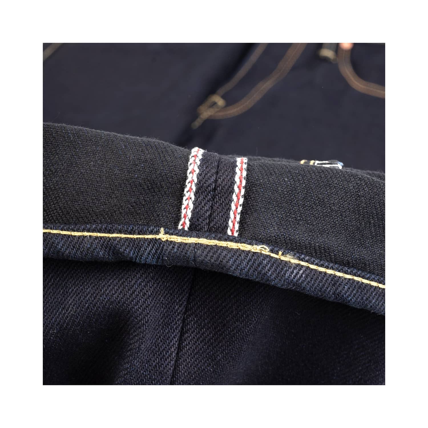 Iron Heart IH-777S-21ib 21oz Selvedge Denim Slim Tapered Jean Indigo/ Black