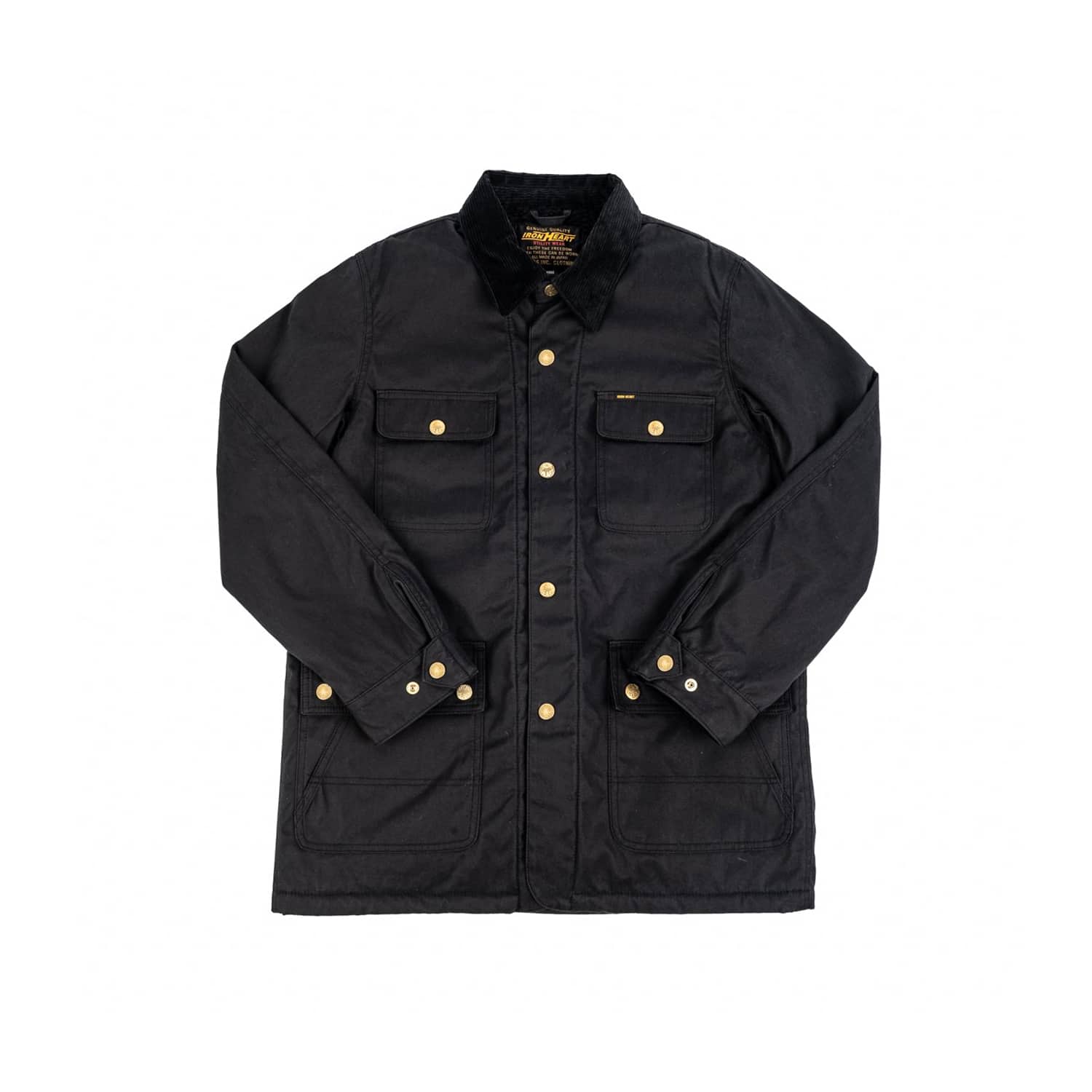 Iron Heart IHJ-114-BLK 7oz Oiled Cotton Chore Jacket Black