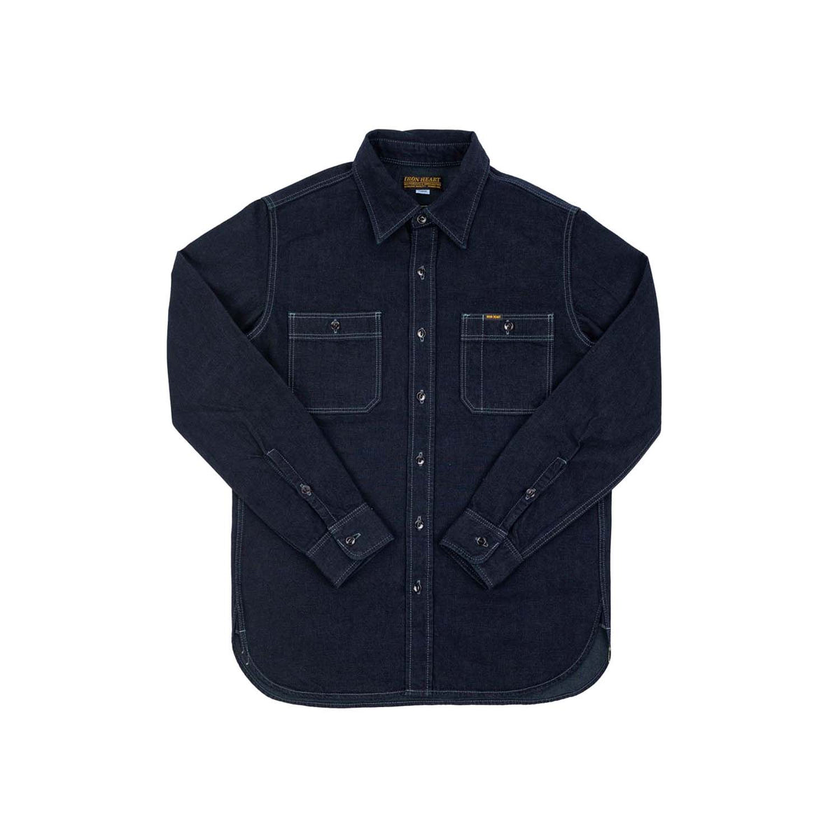 Iron Heart IHSH-323-OD 10oz Selvedge Denim Work Shirt Indigo Overdyed Black FINAL SALE