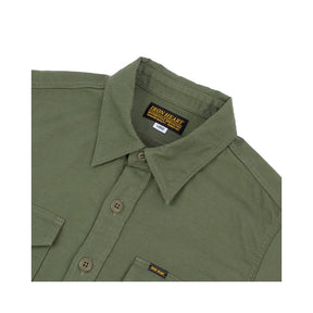 Iron Heart IHSH-328-GRN 7oz Back Satin Military CPO Shirt Green FINAL SALE