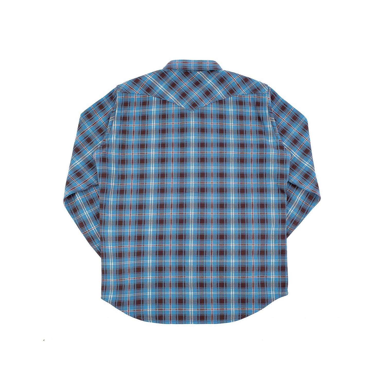 Iron Heart IHSH-333-SAX Ultra Heavy Flannel Blanket Check Western Shirt Sax Blue