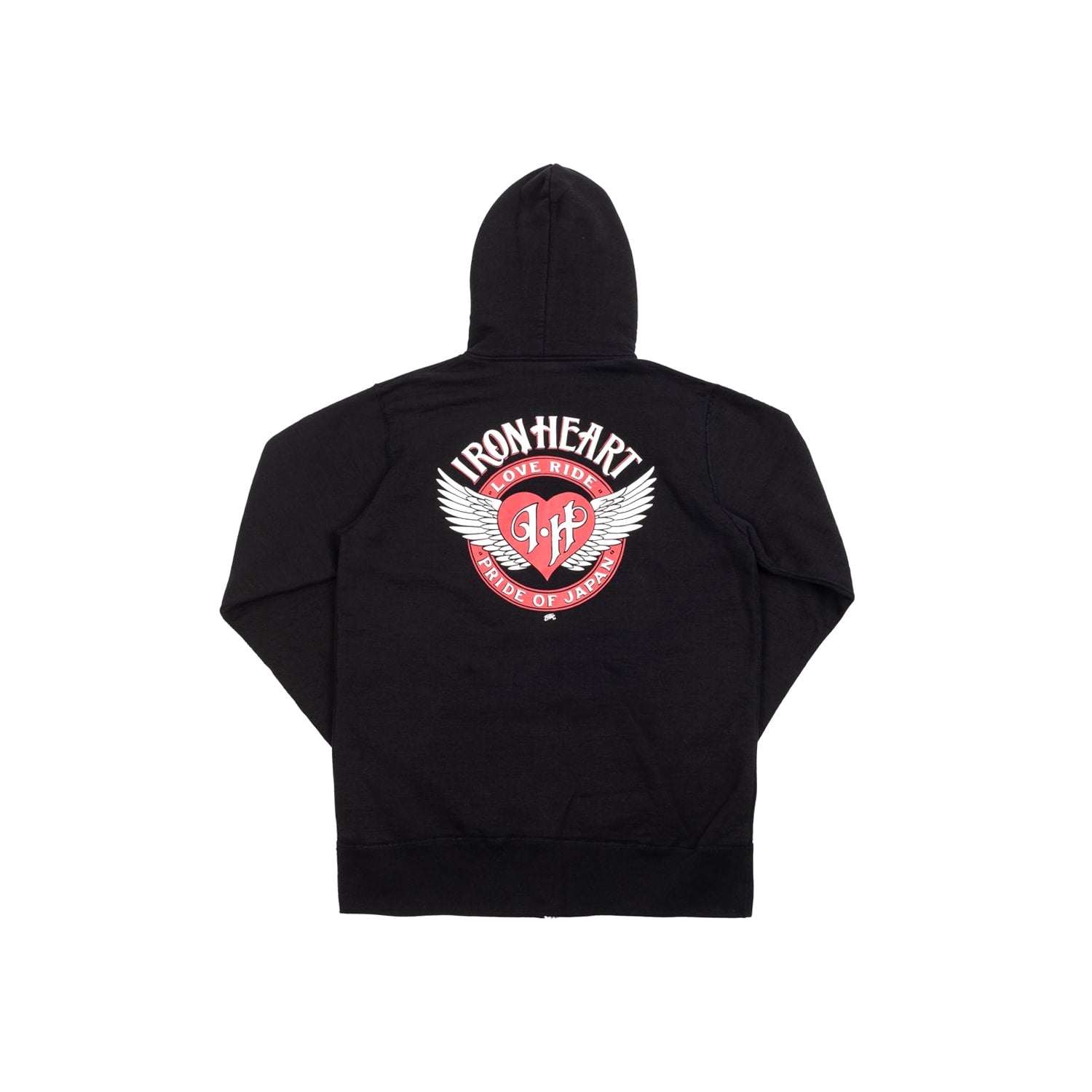 Iron Heart IHSW-66-BLK 14oz Ultra Heavyweight Loopwheel Cotton Zippered Hoodie Black