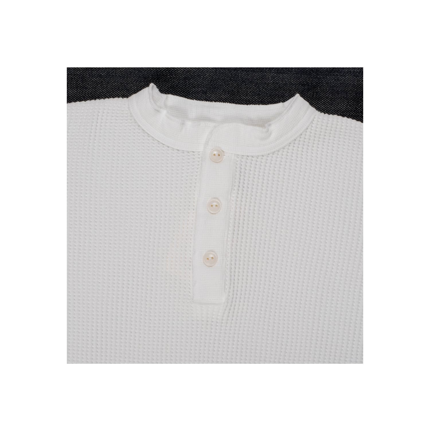 Iron Heart IHTL-1213-WHT Waffle Knit Long Sleeved Thermal Henley White
