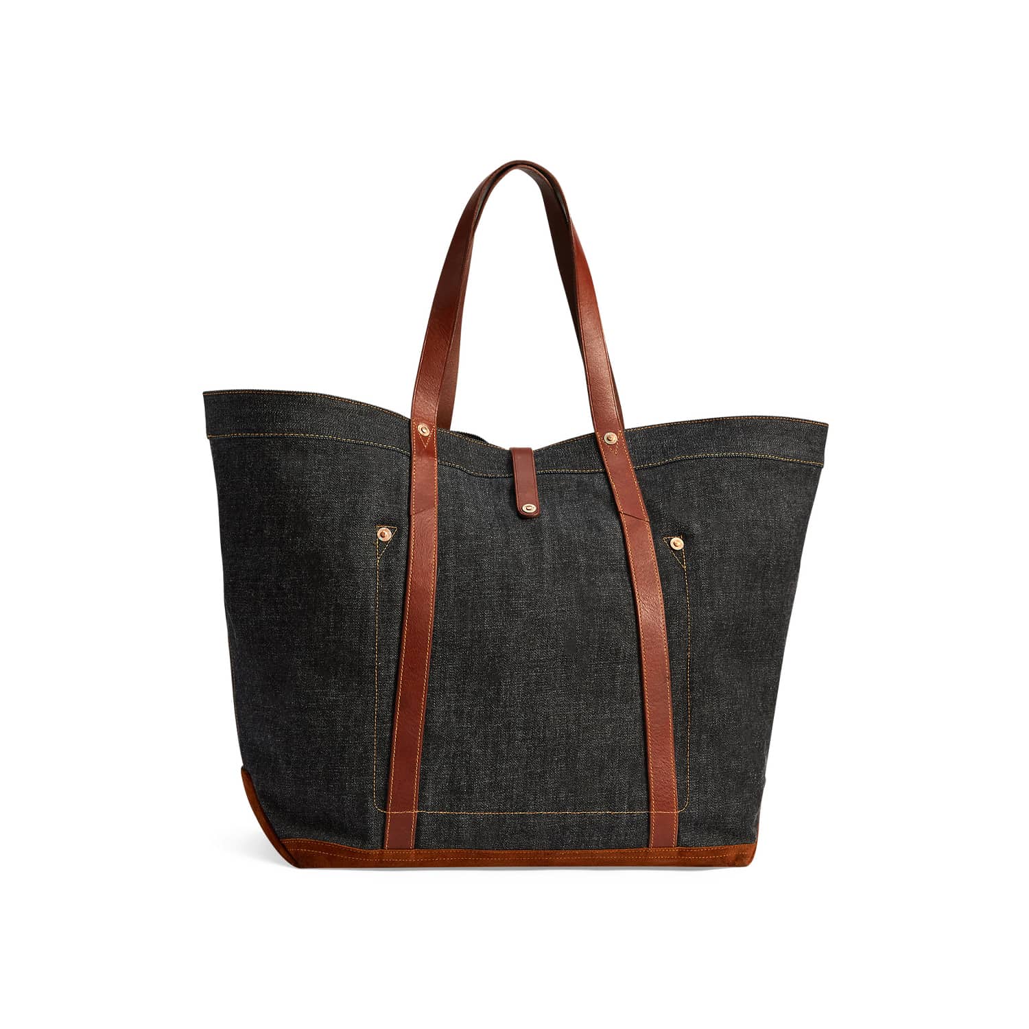 RRL Leather-Trim Denim Tote Indigo