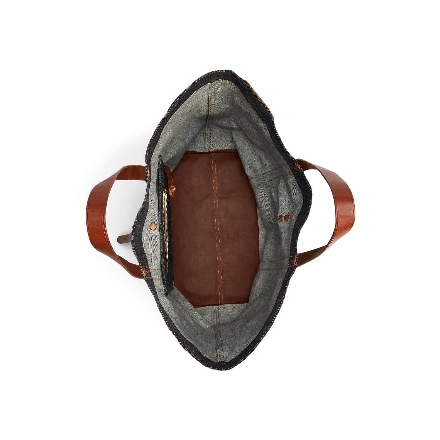 RRL Leather-Trim Denim Tote Indigo