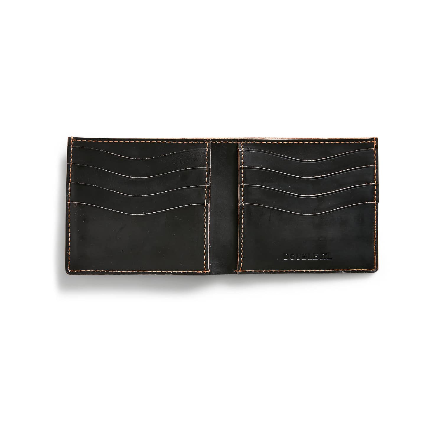 RRL Leather Billfold Black Over Brown