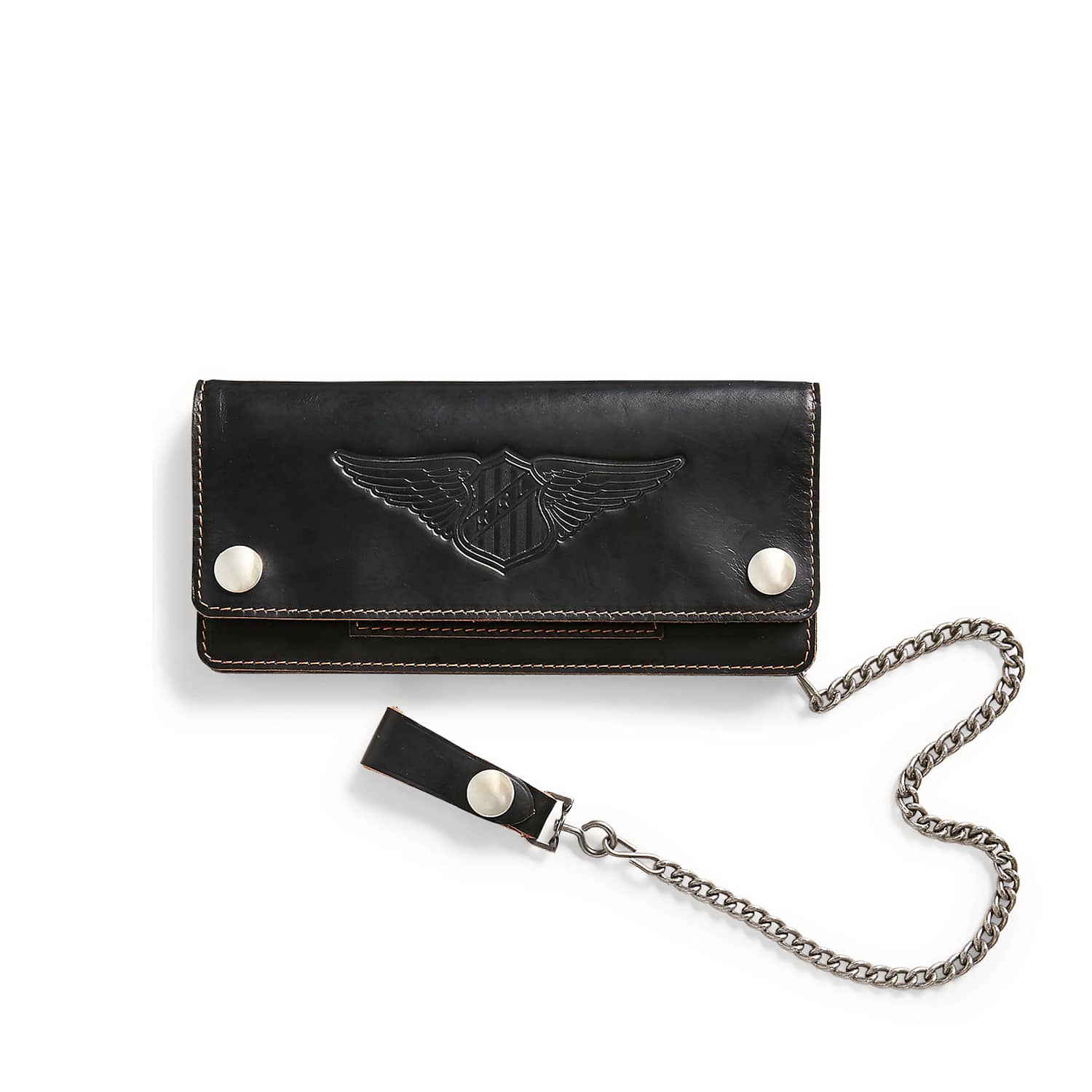 Black Trucker / Biker Wallet with Chain and Snap Belt Loop