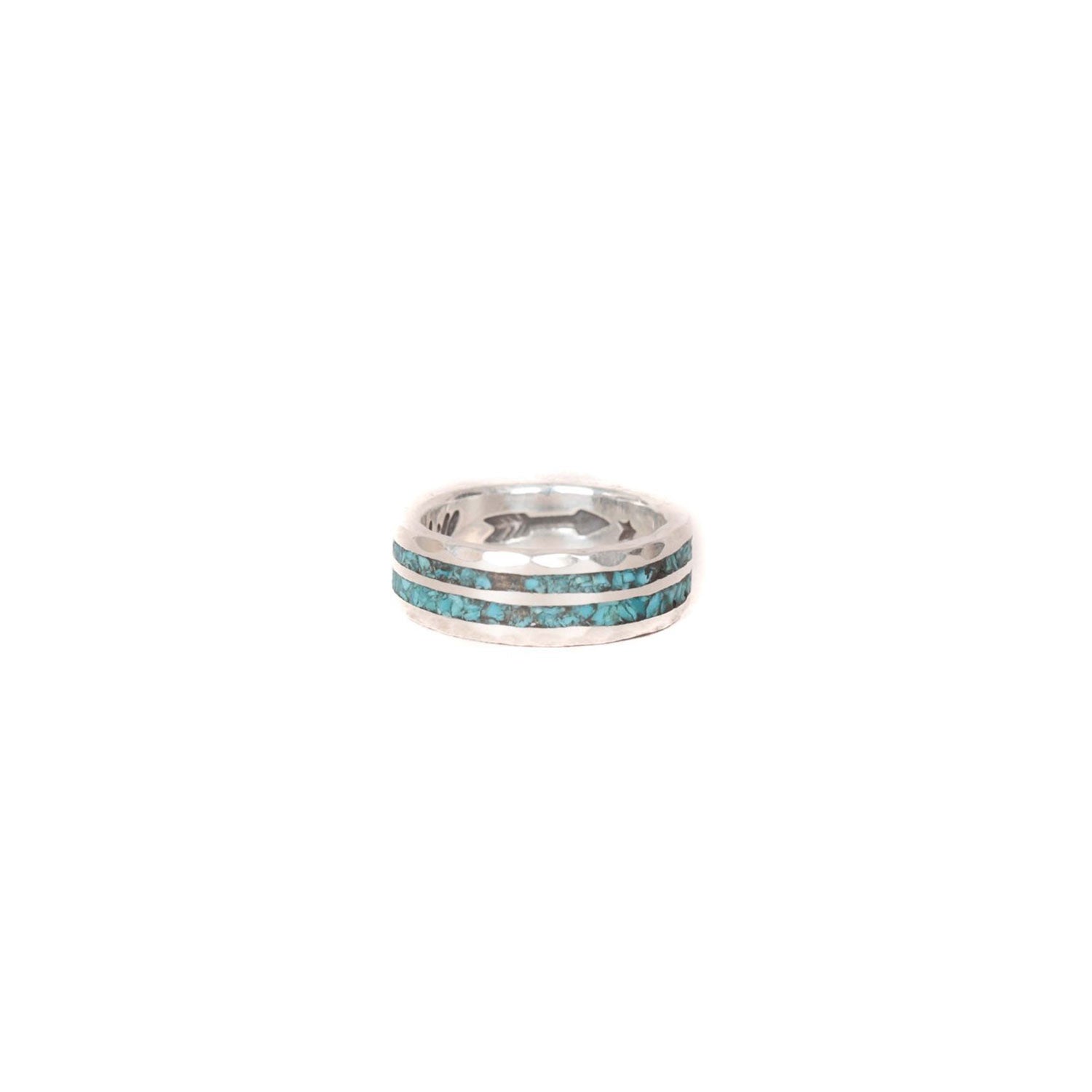 Mt. Hill Silver Sterling Silver Turquoise Inlay Ring Narrow