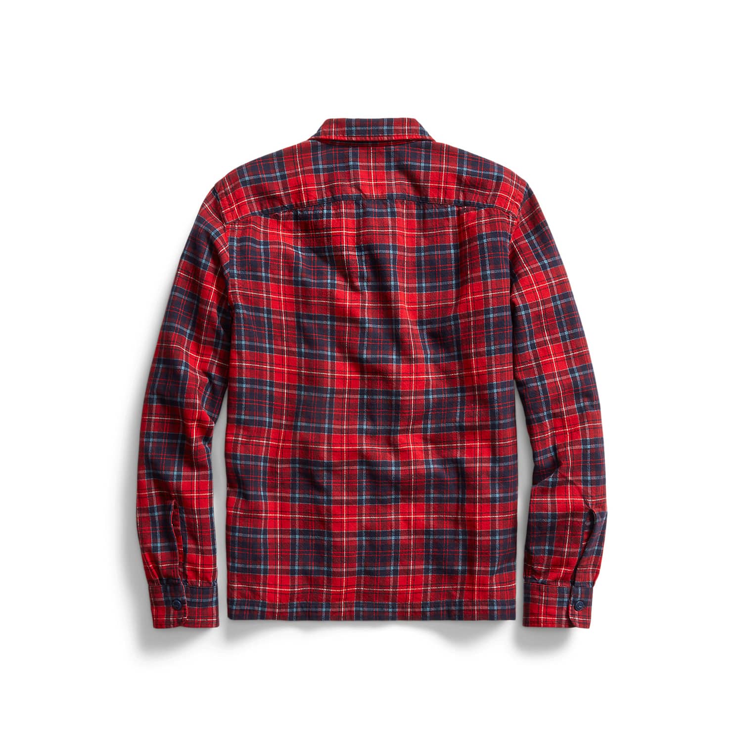 RRL Plaid Brushed Camp Workshirt Red