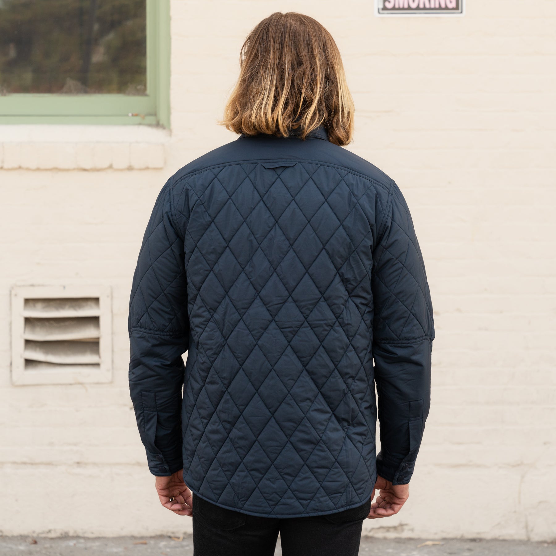 RRL Quilted Shirt Jacket Navy