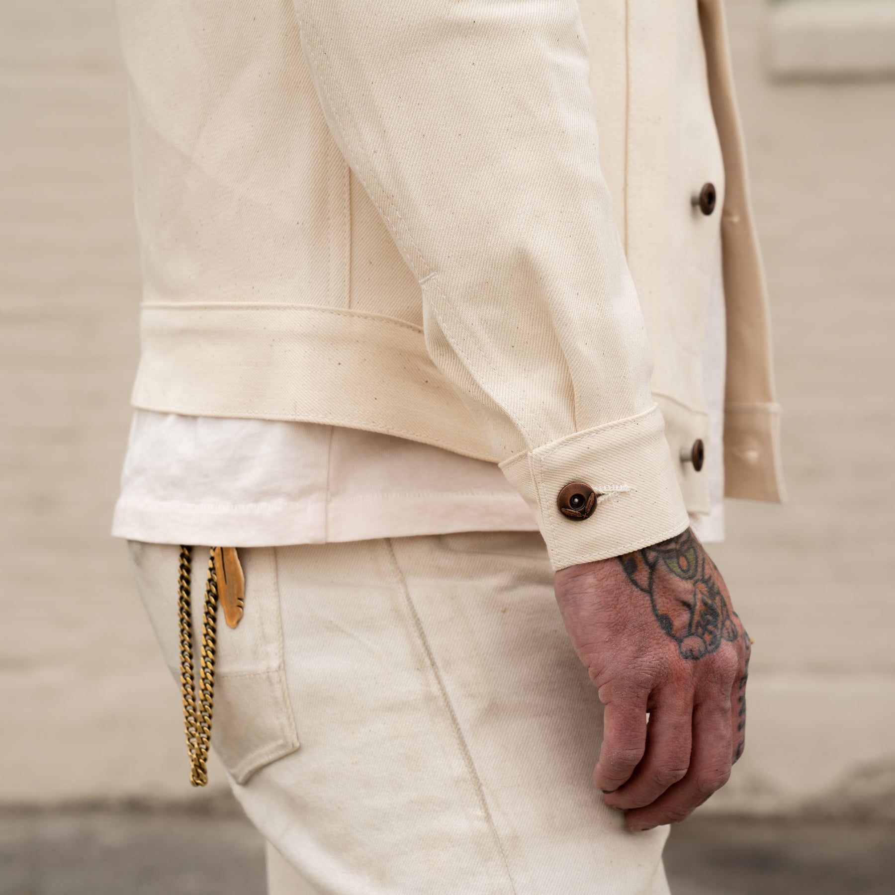 Rogue Territory Cruiser Jacket 14oz Ecru Selvedge