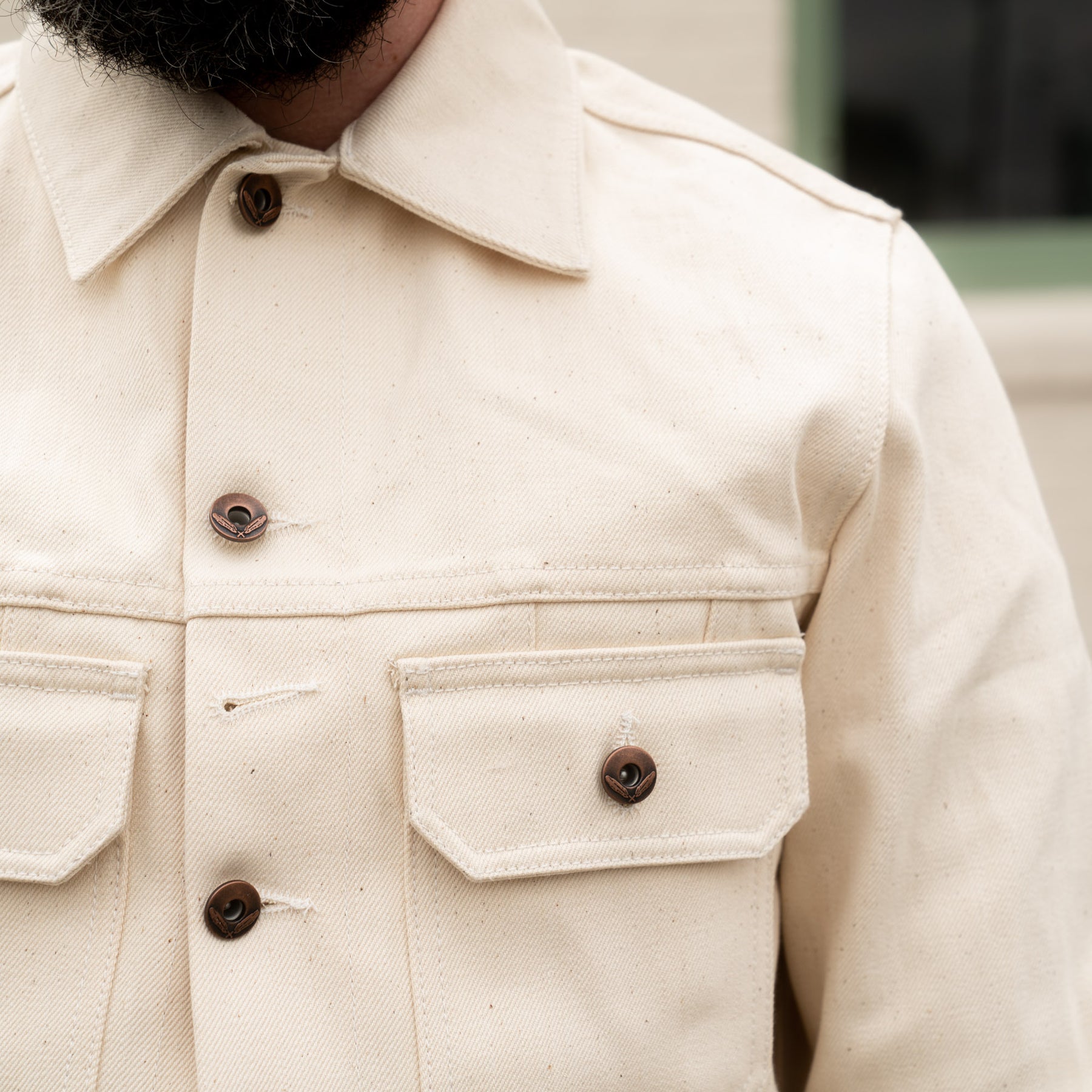 Rogue Territory Cruiser Jacket 14oz Ecru Selvedge