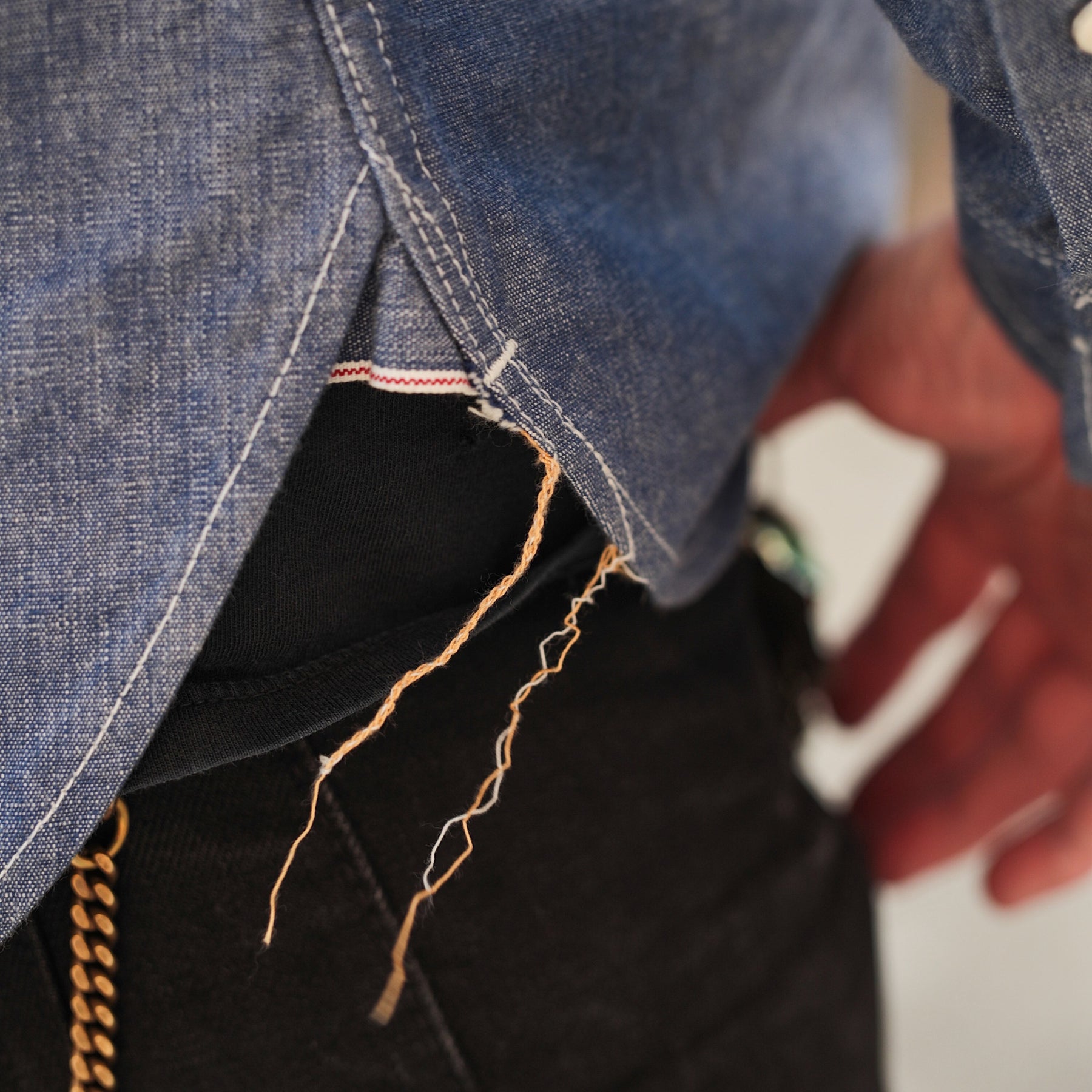 Iron Heart IHSH-13-BLU Selvedge Chambray Western Shirt Blue FINAL SALE