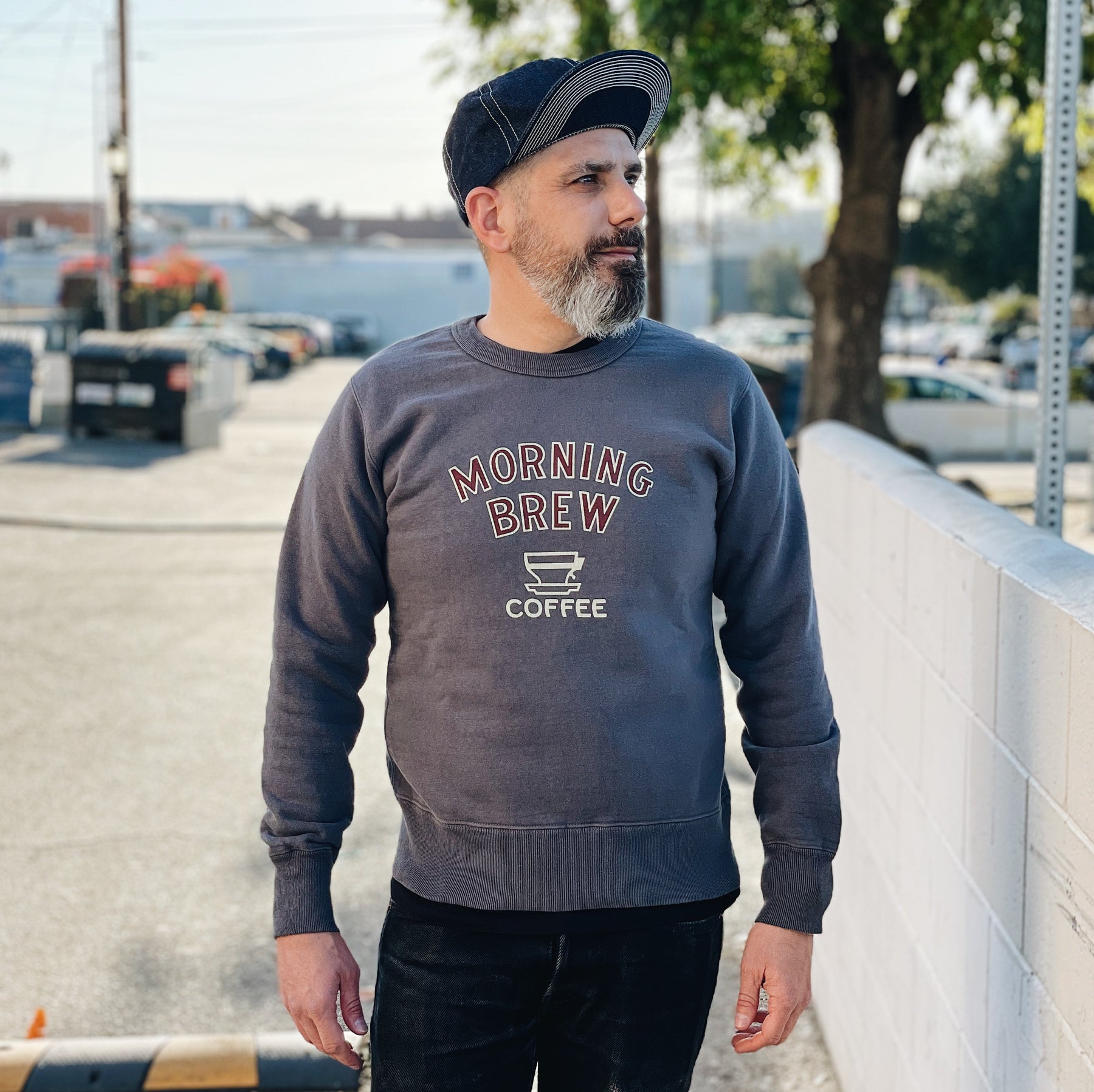 UES Coffee Crewneck Sweatshirt Navy