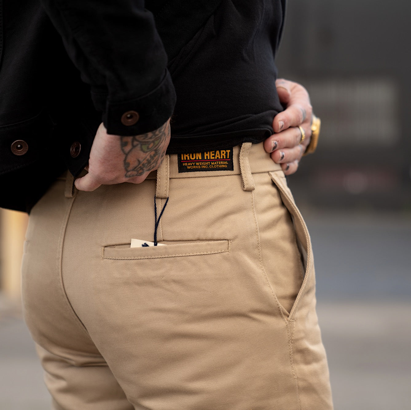 Iron Heart IH-730-KHA Heavy Cotton Regular Fit Chinos Khaki
