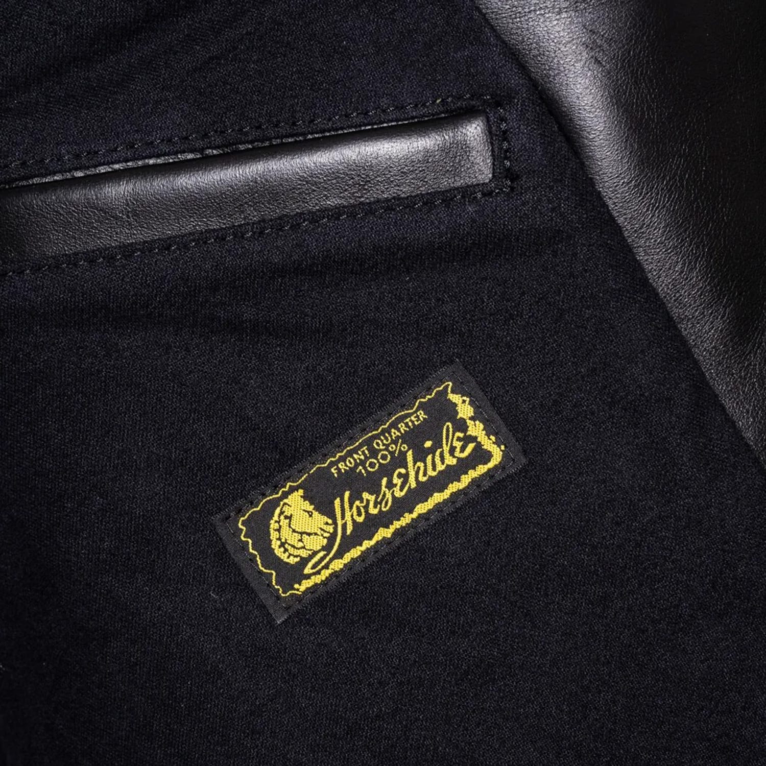 Y'2 Leather ITR-55  Iron Tanned Horse D-Pocket Double Breasted Riders Black