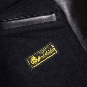 Y'2 Leather ITR-55  Iron Tanned Horse D-Pocket Double Breasted Riders Black