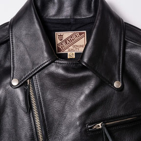 Y'2 Leather ITR-55  Iron Tanned Horse D-Pocket Double Breasted Riders Black