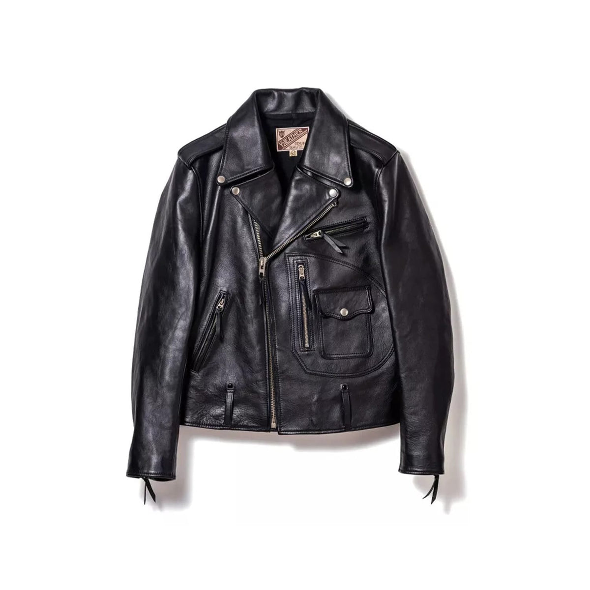 Y'2 Leather ITR-55  Iron Tanned Horse D-Pocket Double Breasted Riders Black