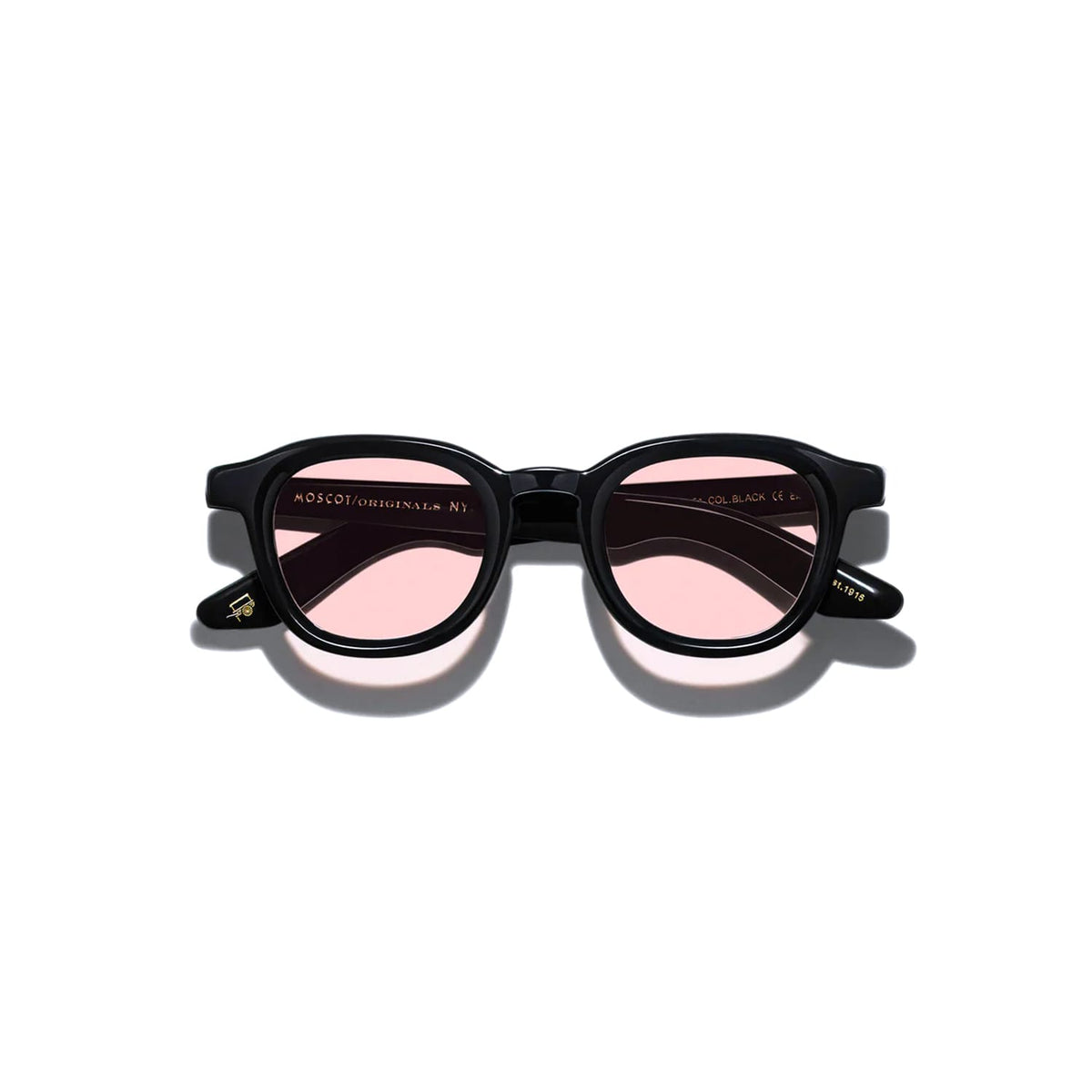 MOSCOT Dahven Black with Custom Made Tints New York Rose