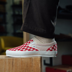 Vans Slip-On Reissue 98 LX Sneakers Checkerboard Red/ Marshmallow FINAL SALE