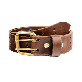 The Black Acre Scoundrel Dual Prong Belt Brown