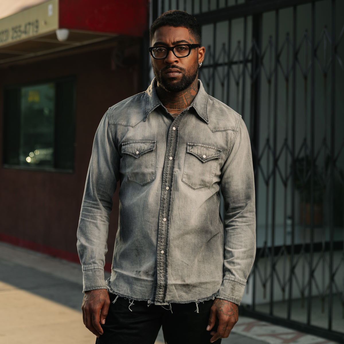 Full Count 4894HW Denim Western Shirt Hand Wash "Looks That Kill" Black