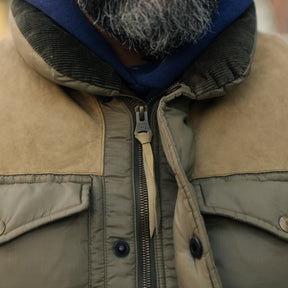 RRL Nylon/ Leather Ripstop Vest Vintage Olive