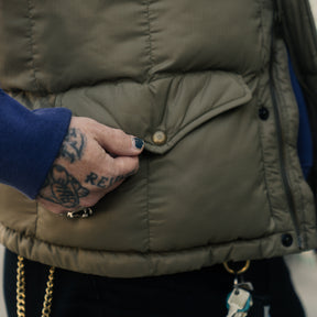 RRL Nylon/ Leather Ripstop Vest Vintage Olive