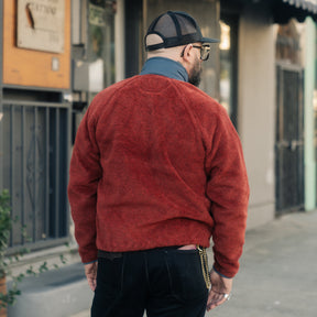 RRL Wool-Blend Pile Fleece Jacket Red Heather