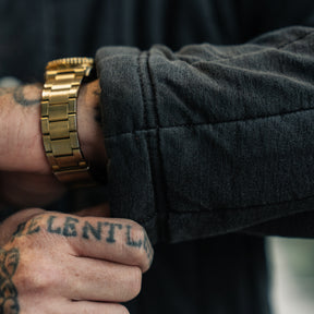 RRL Fleece-Collar Quilted Jersey Jacket Faded Black