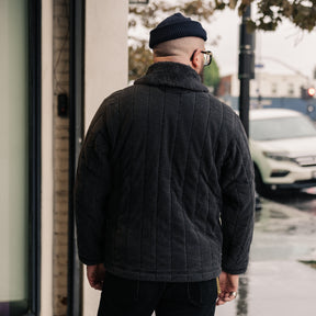 RRL Fleece-Collar Quilted Jersey Jacket Faded Black