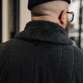 RRL Fleece-Collar Quilted Jersey Jacket Faded Black