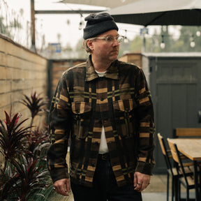 RRL Patterned Jacquard Overshirt Brown Multi