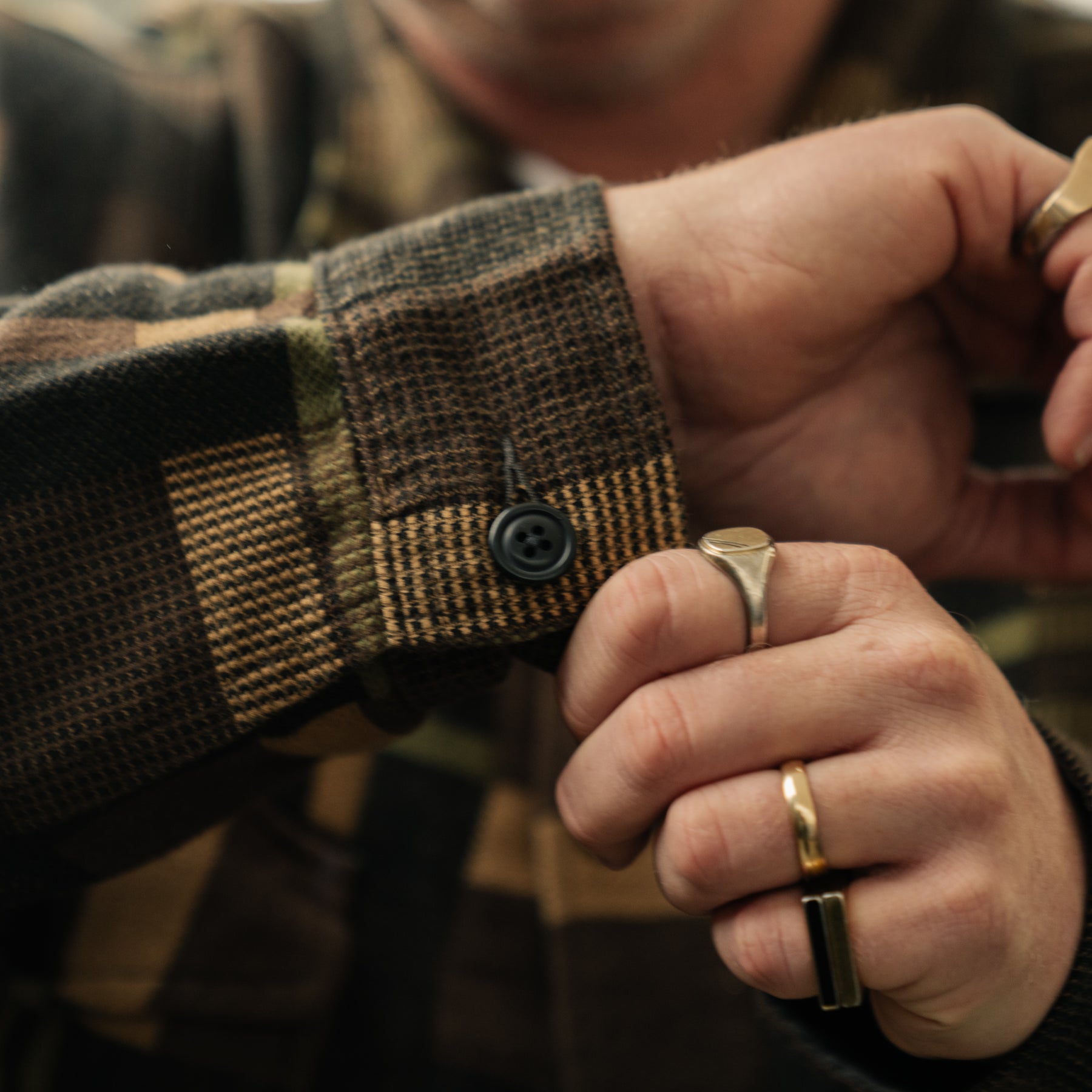 RRL Patterned Jacquard Overshirt Brown Multi