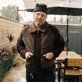 RRL Fleece-Paneled Jacquard Jacket Brown/ Multi