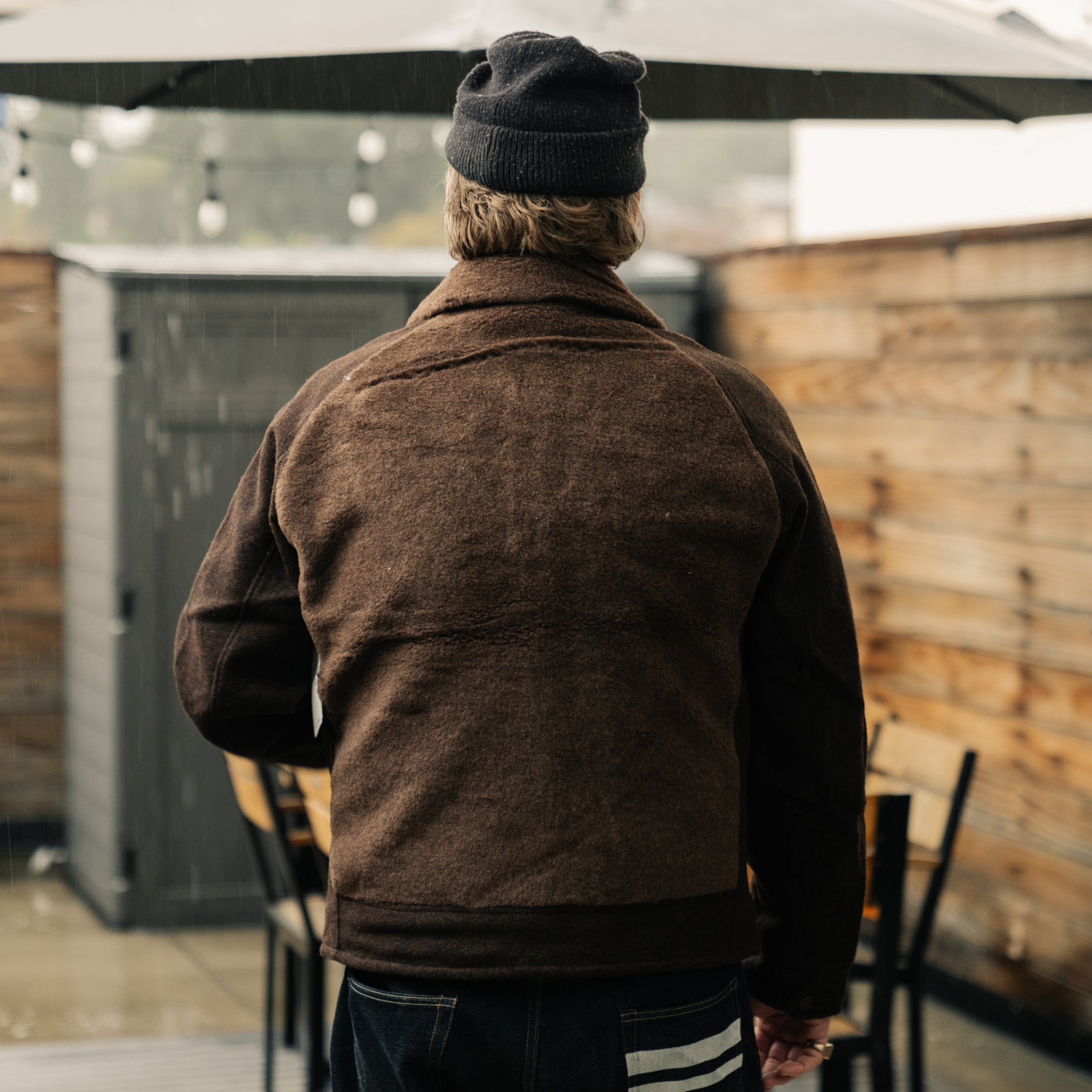 RRL Fleece-Paneled Jacquard Jacket Brown/ Multi