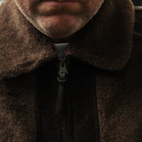 RRL Fleece-Paneled Jacquard Jacket Brown/ Multi