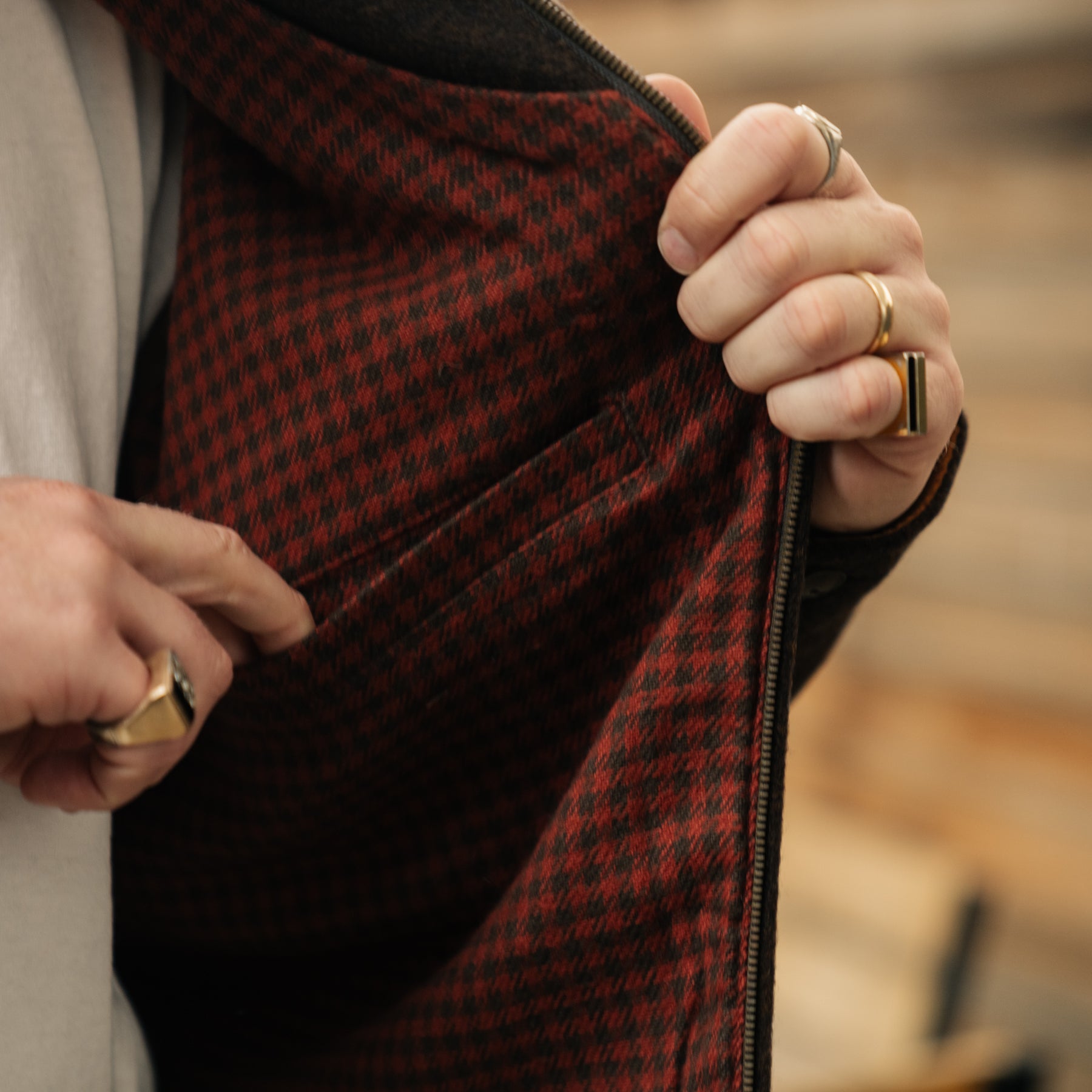 RRL Fleece-Paneled Jacquard Jacket Brown/ Multi