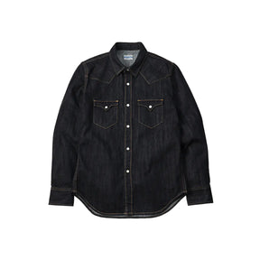 The Flat Head FN-SDW-002L 10oz Denim Western Shirt Indigo